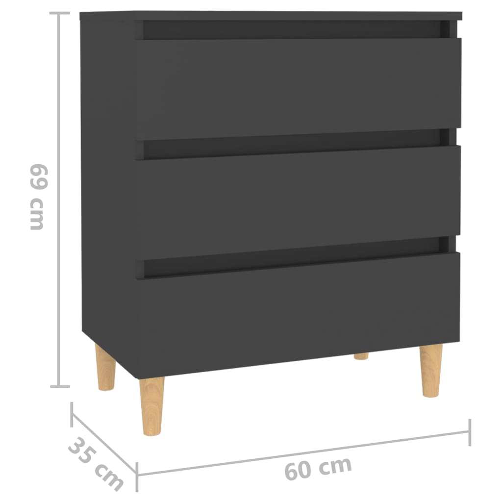 Dressoir 60x35x69 cm bewerkt hout