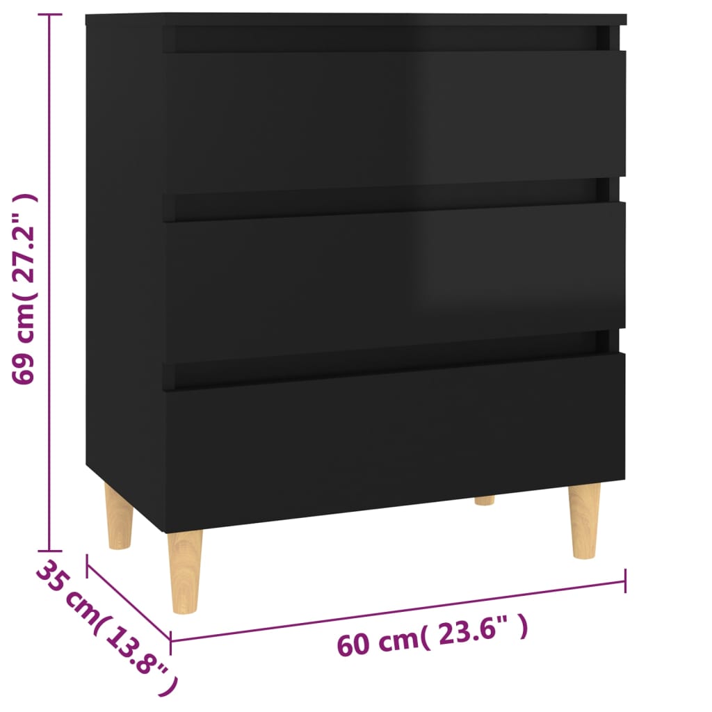 Dressoir 60x35x69 cm bewerkt hout eikenkleurig