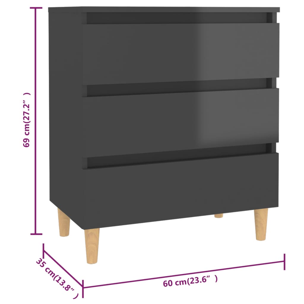 Dressoir 60x35x69 cm bewerkt hout eikenkleurig