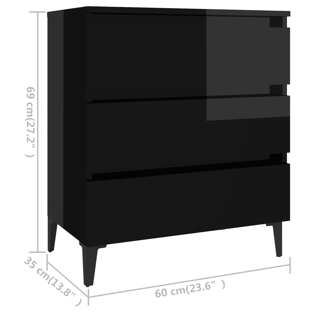 Dressoir 60x35x69 cm bewerkt hout