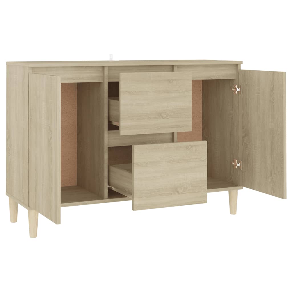 Dressoir 101x35x70 cm bewerkt hout eikenkleurig