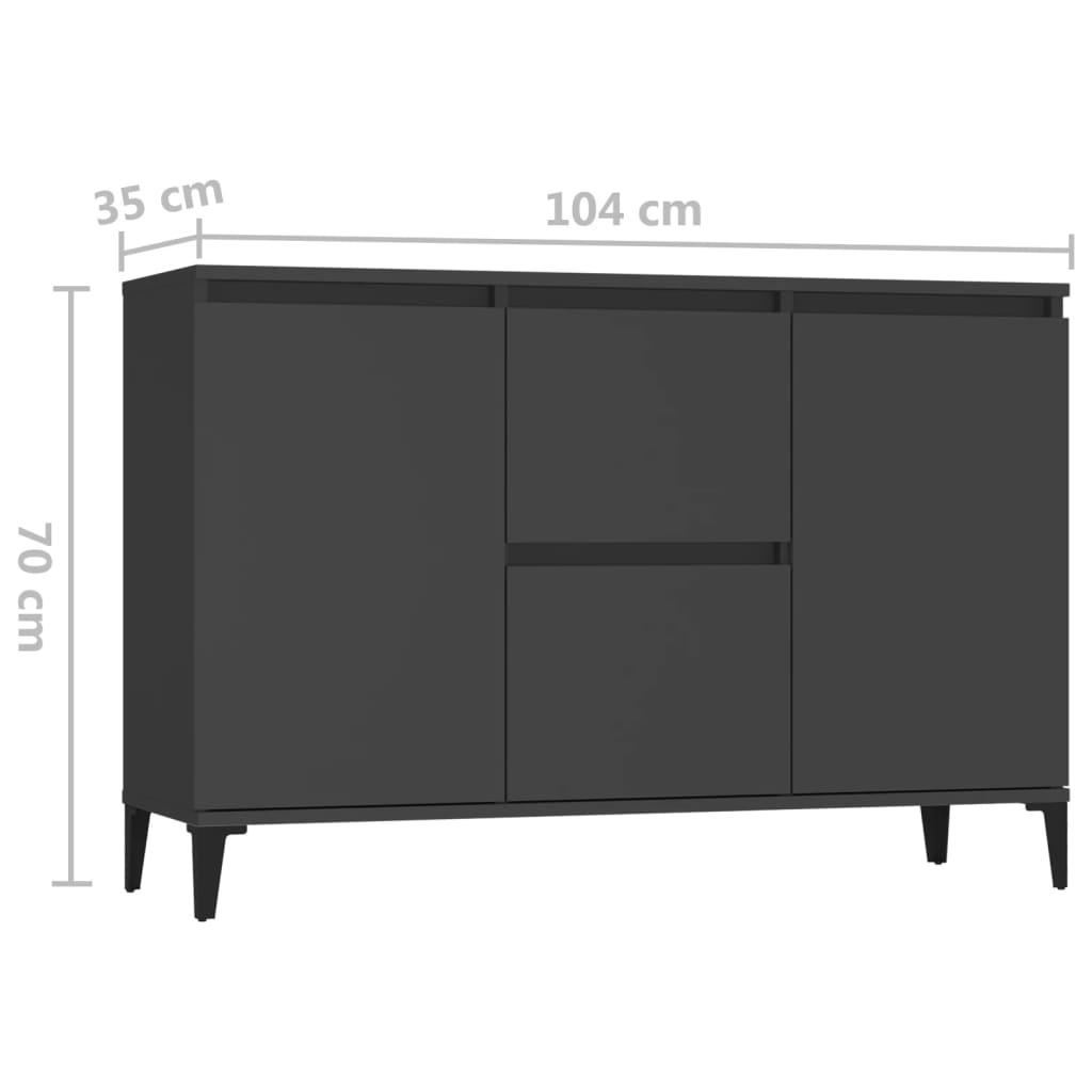 Dressoir 104x35x70 cm bewerkt hout