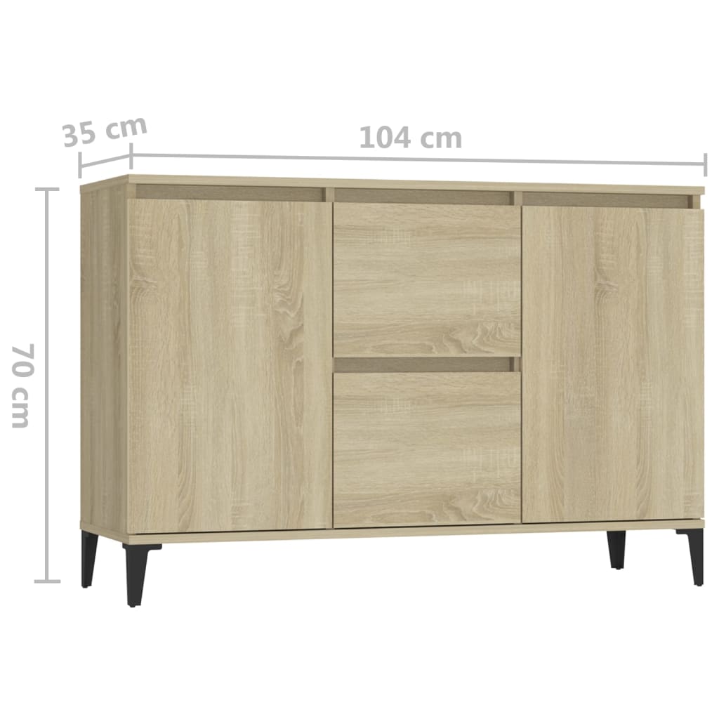 Dressoir 104x35x70 cm bewerkt hout