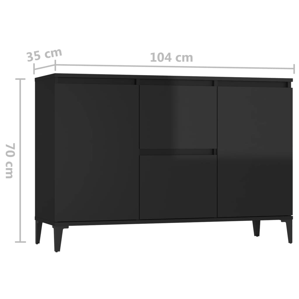 Dressoir 104x35x70 cm bewerkt hout