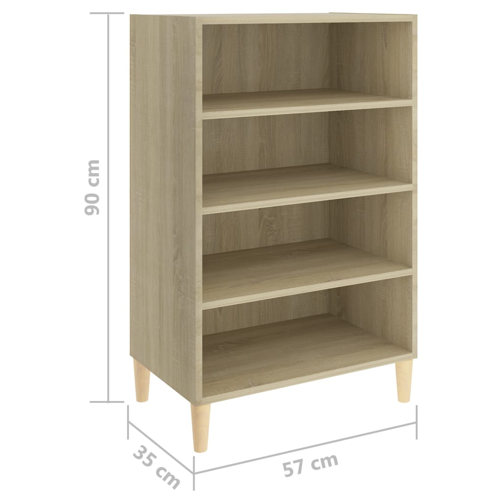 Dressoir 57x35x90 cm bewerkt hout