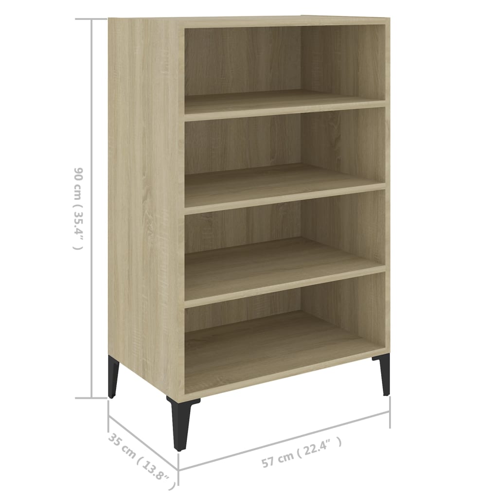 Dressoir 57x35x90 cm bewerkt hout