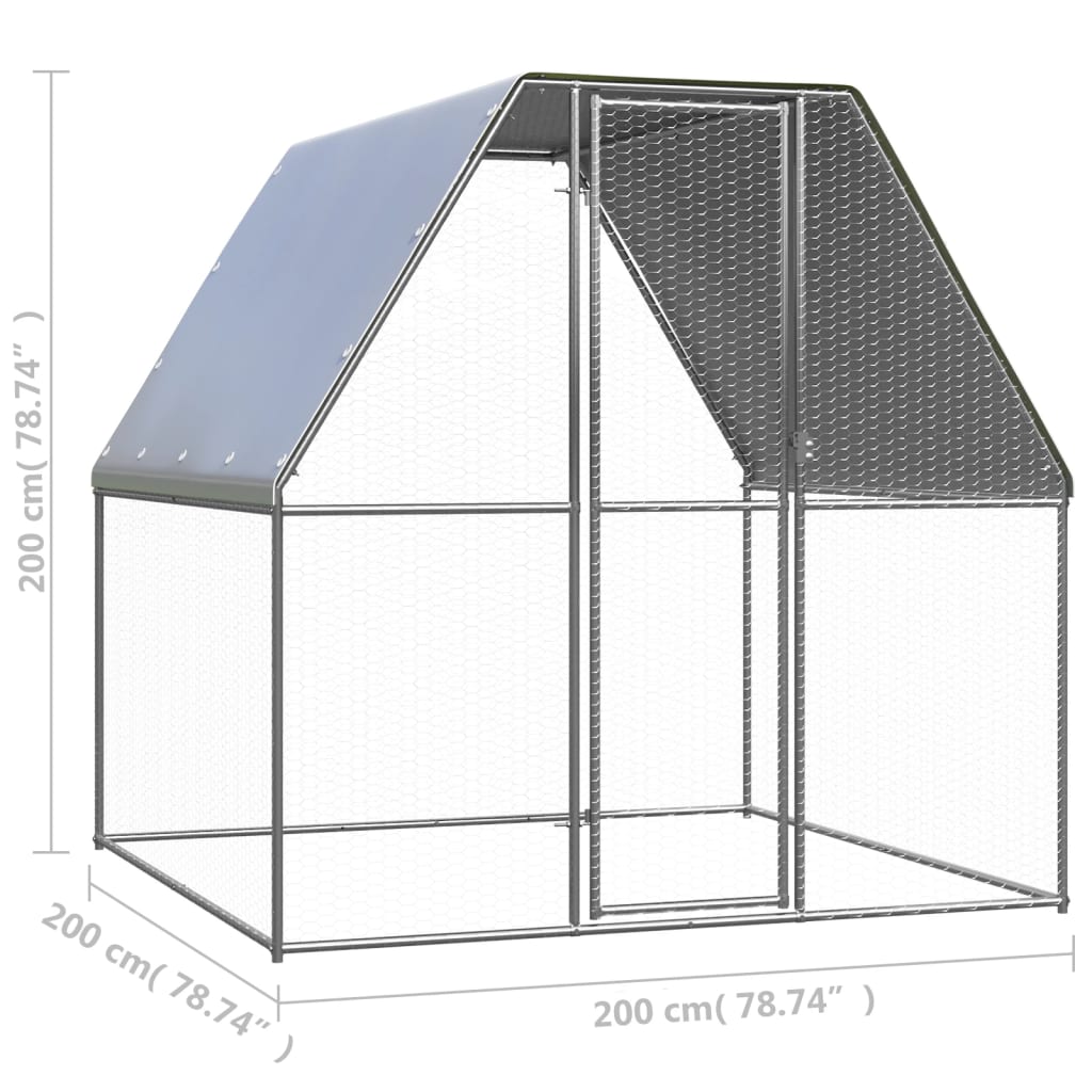 Kippenhok 3x6x2 m gegalvaniseerd staal