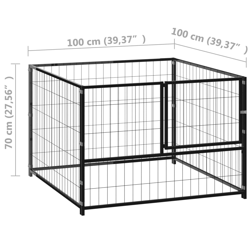 Hondenkennel 3 m² staal