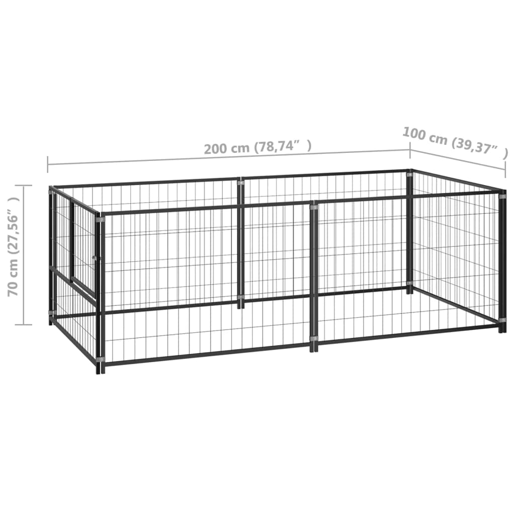 Hondenkennel 3 m² staal