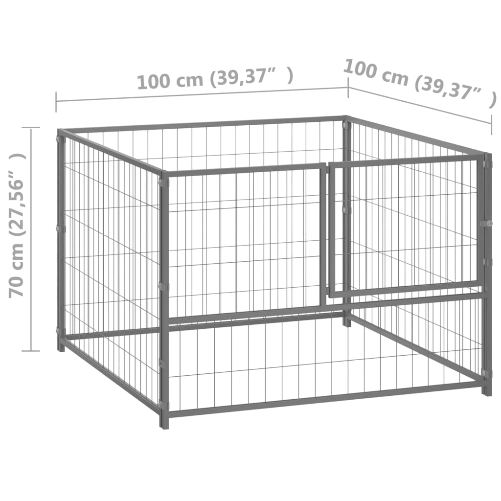 Hondenkennel 3 m² staal