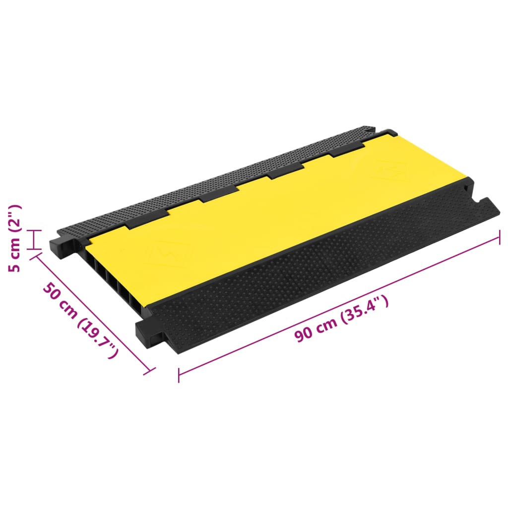 Kabelbeschermer drempel met 2 tunnels 100 cm rubber