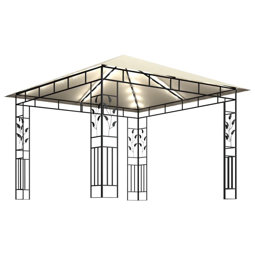 Prieel met klamboe LED-lichtslinger 180 g/m² 4x3x2,73 m