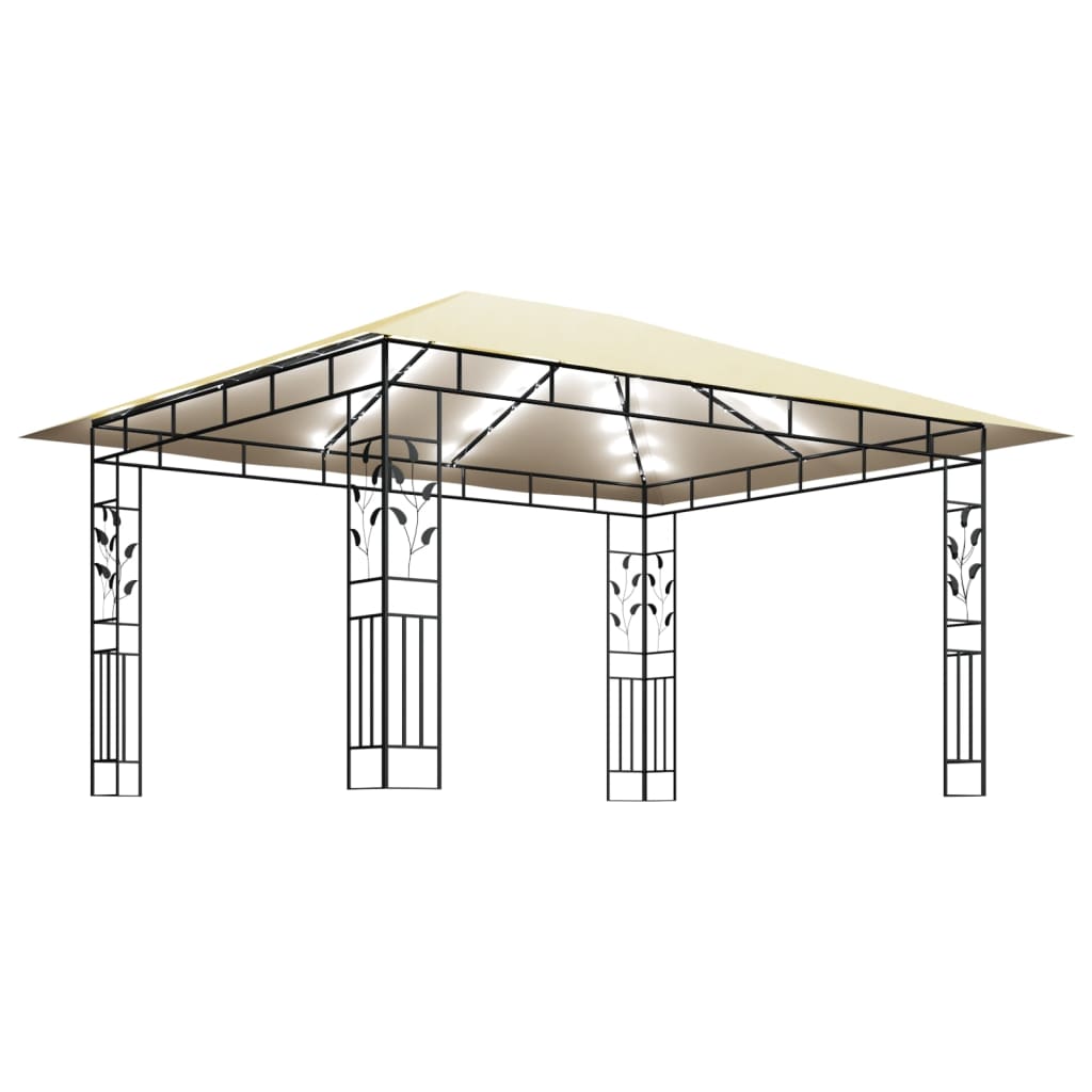 Prieel met klamboe LED-lichtslinger 180 g/m² 4x3x2,73 m