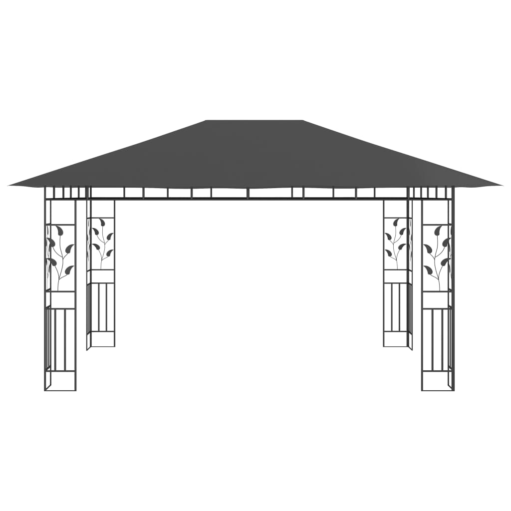 Prieel met klamboe LED-lichtslinger 180 g/m² 4x3x2,73 m