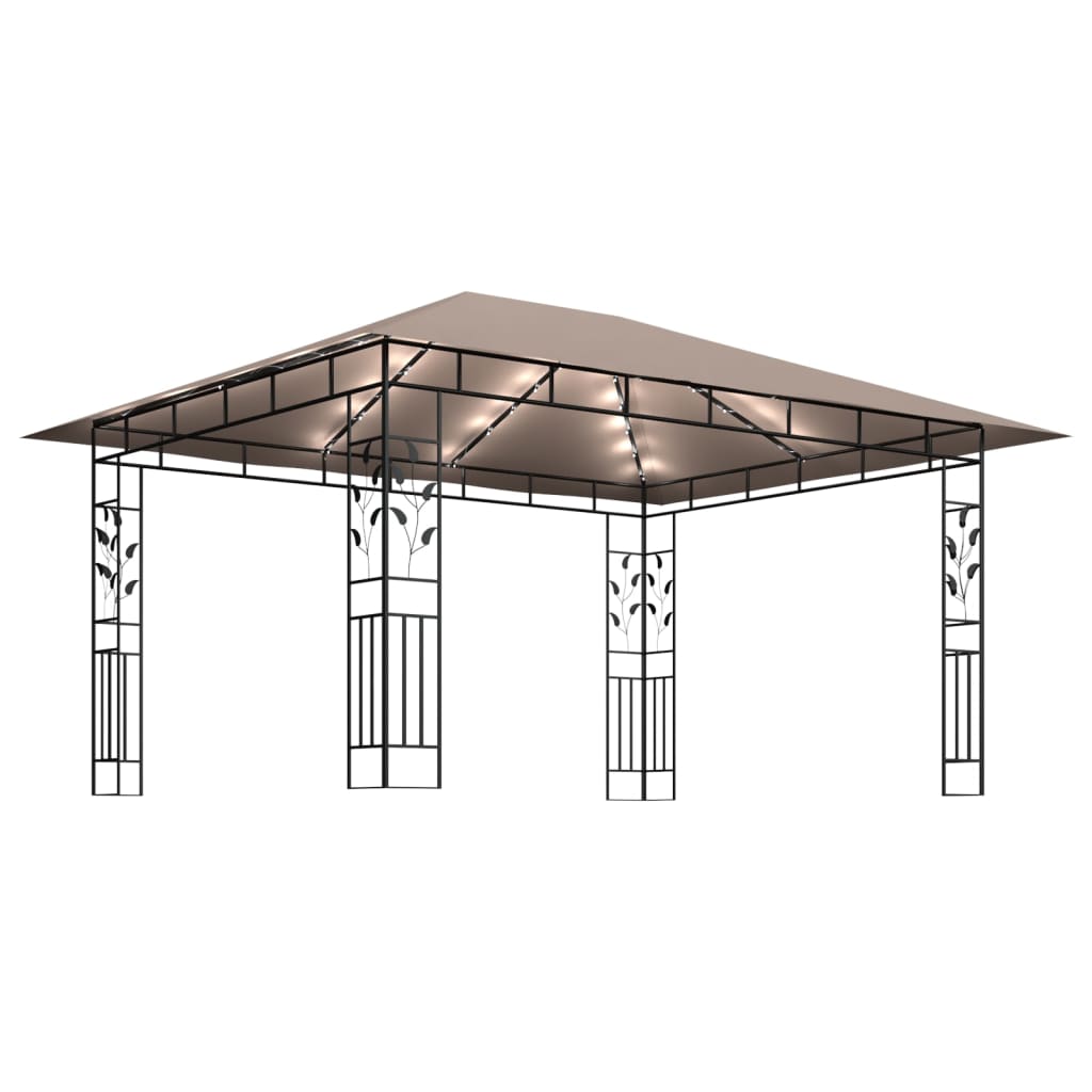 Prieel met klamboe LED-lichtslinger 180 g/m² 4x3x2,73 m