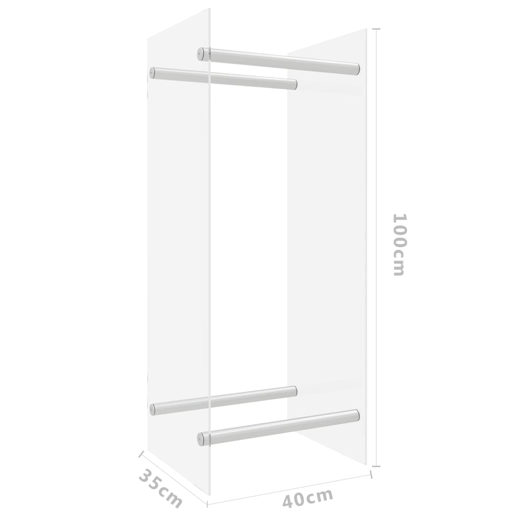 Haardhoutrek 80x35x100 cm gehard glas transparant