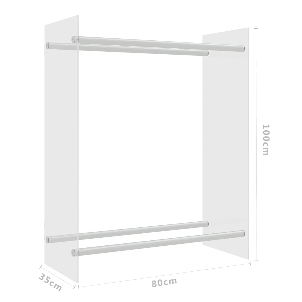 Haardhoutrek 80x35x100 cm gehard glas transparant