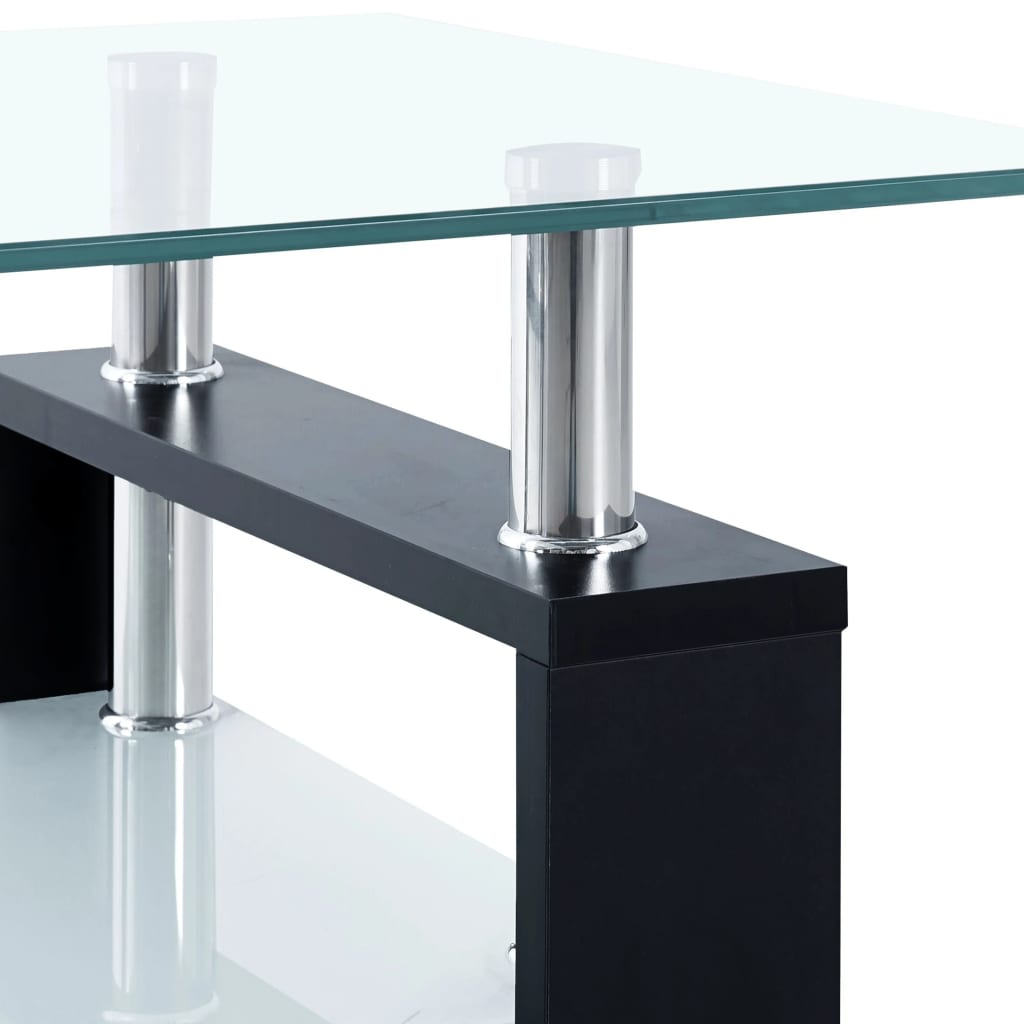 Salontafel 95x55x40 cm gehard glas transparant en