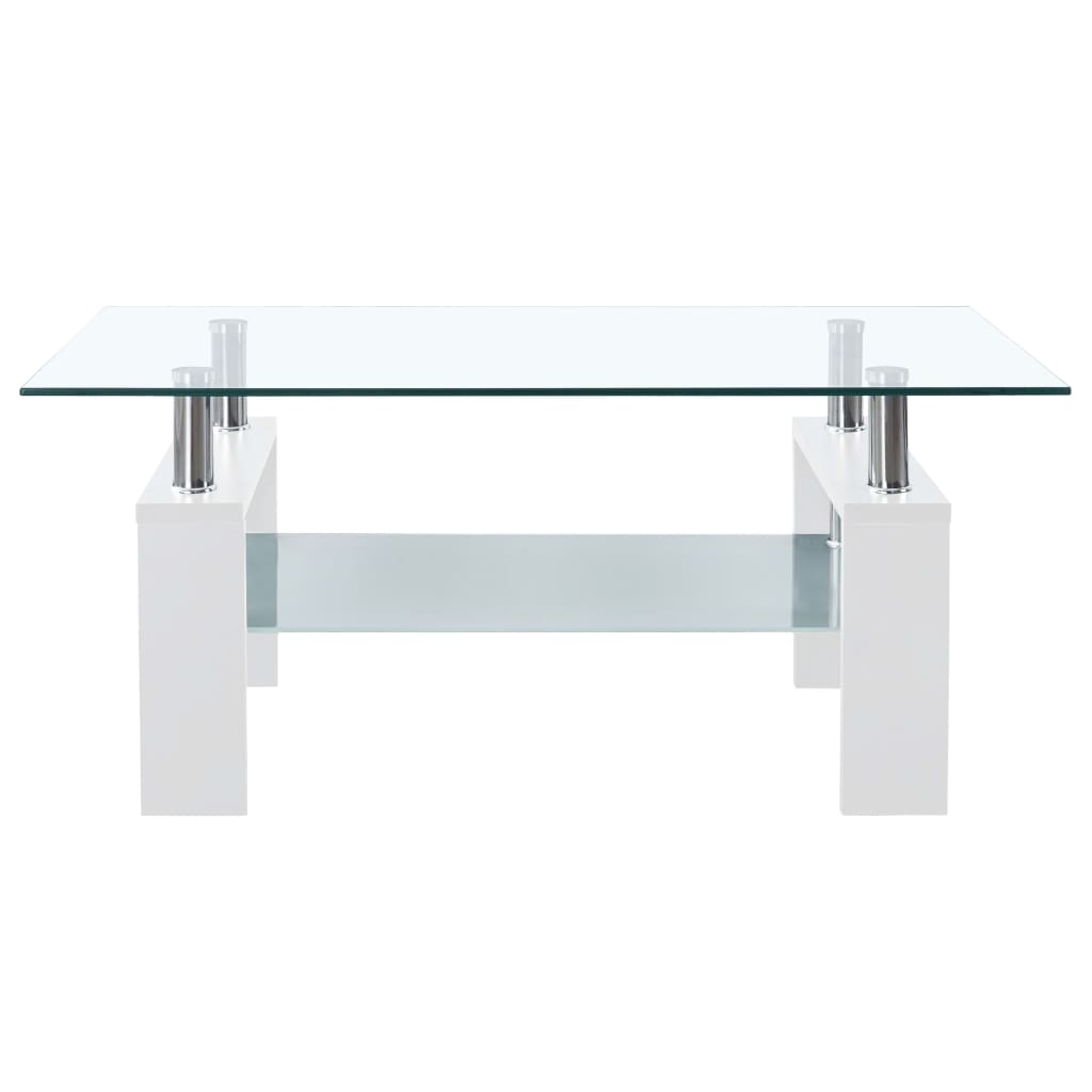 Salontafel 95x55x40 cm gehard glas transparant en