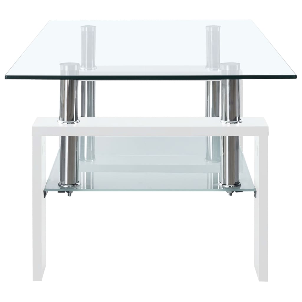 Salontafel 95x55x40 cm gehard glas transparant en