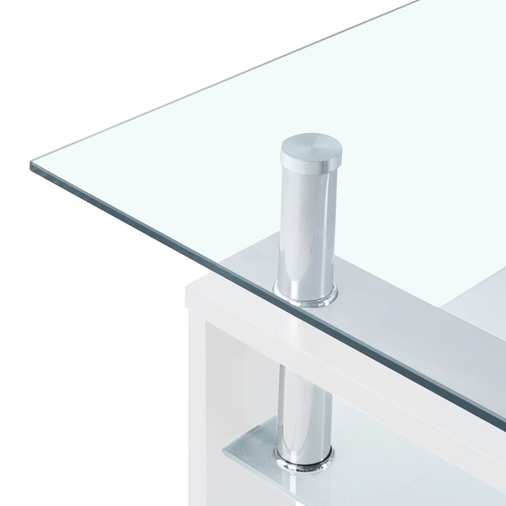 Salontafel 95x55x40 cm gehard glas transparant en