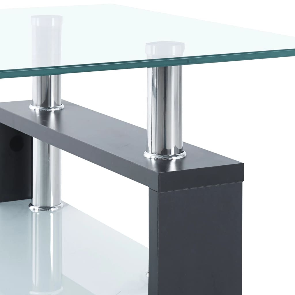 Salontafel 95x55x40 cm gehard glas transparant en