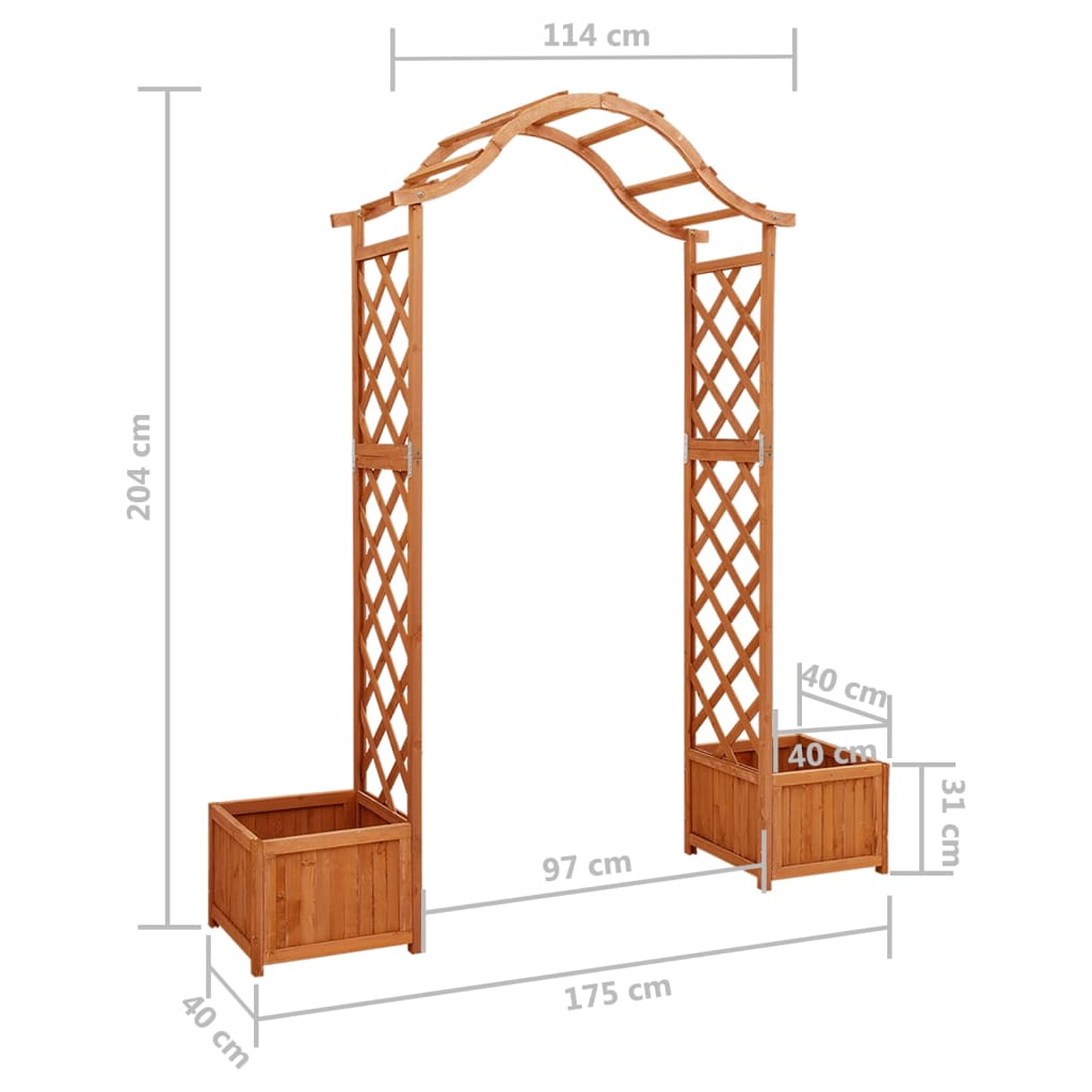 Pergola met plantenbak massief vurenhout