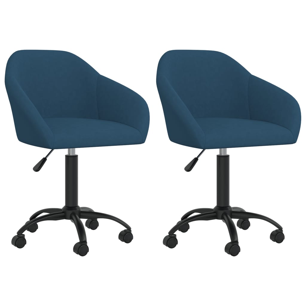 Eetkamerstoelen draaibaar 2 st fluweel blauw