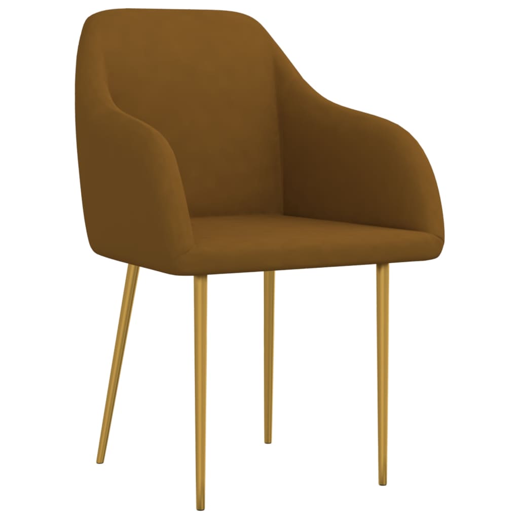 Eetkamerstoelen 2 st fluweel bruin