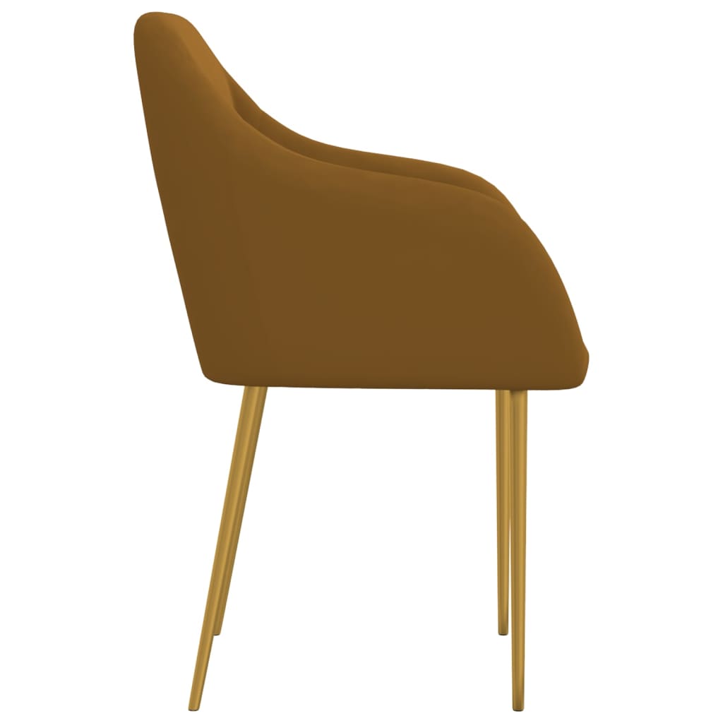 Eetkamerstoelen 2 st fluweel bruin