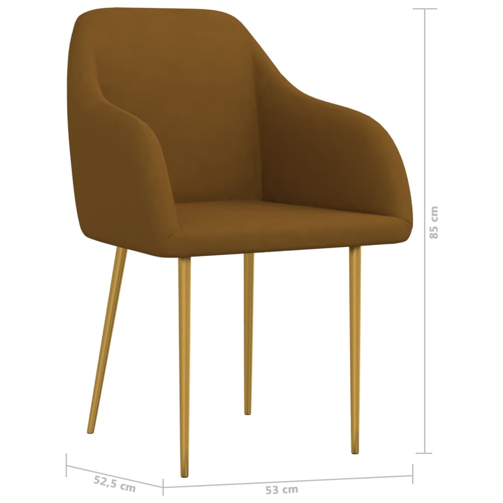 Eetkamerstoelen 2 st fluweel bruin