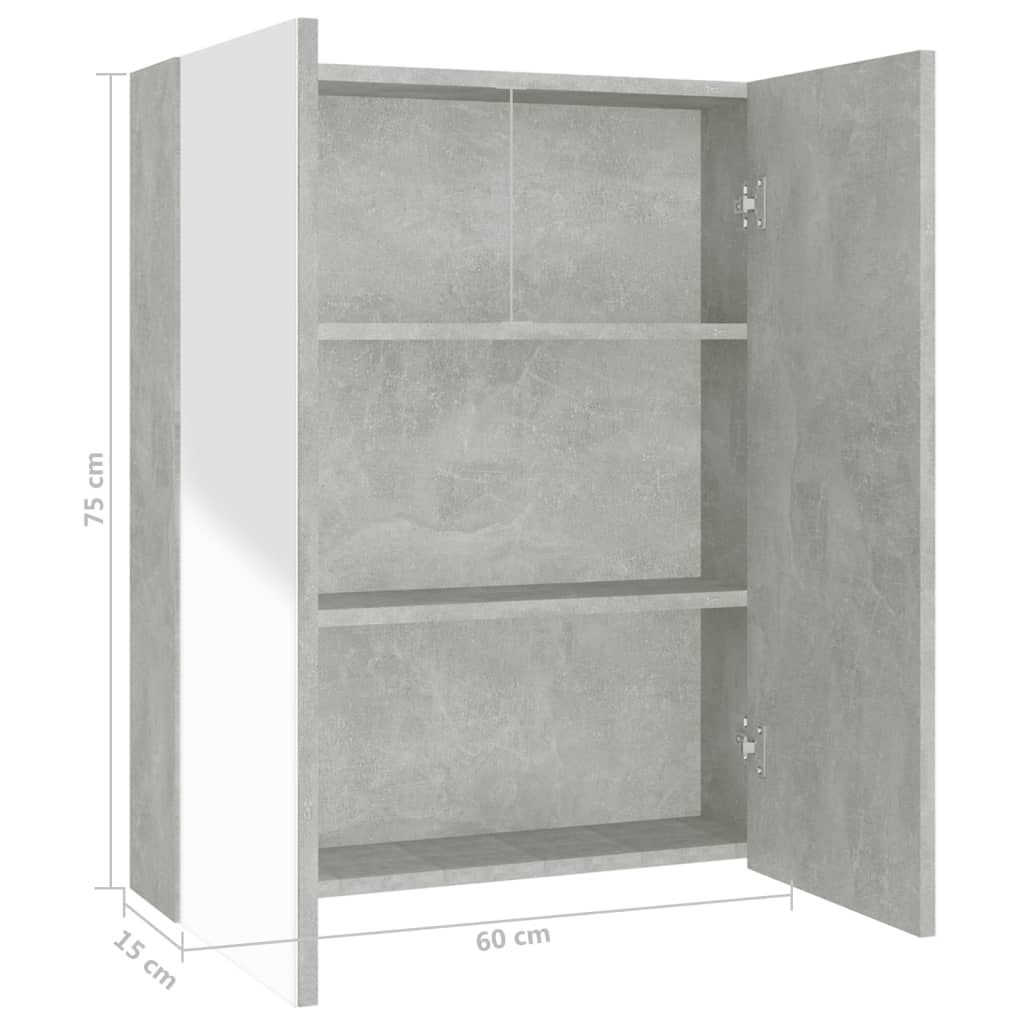 Badkamerkast met spiegel 60x15x75 cm MDF