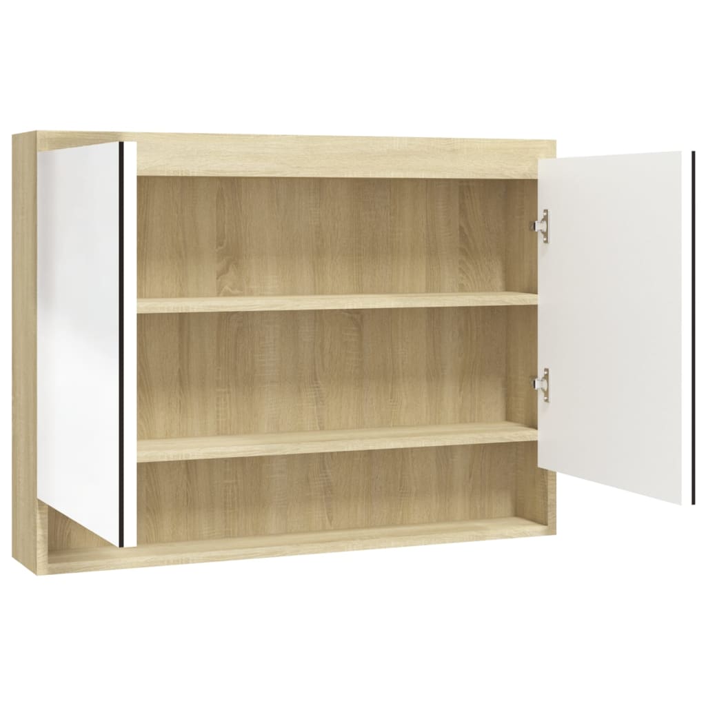 Badkamerkast met spiegel 80x15x60 cm MDF antracietkleurig