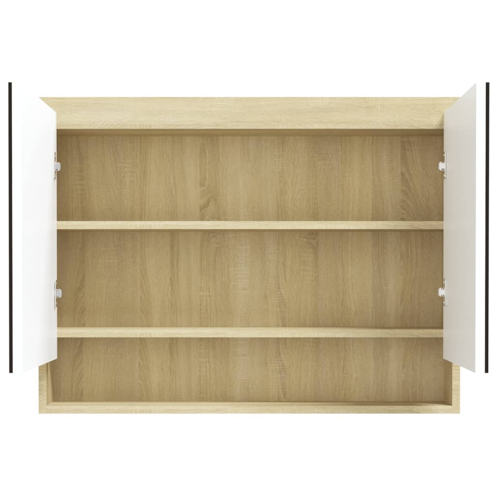 Badkamerkast met spiegel 80x15x60 cm MDF antracietkleurig