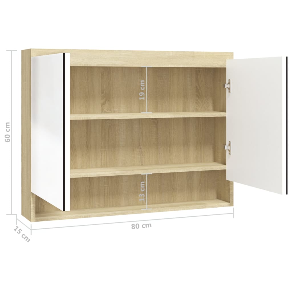 Badkamerkast met spiegel 80x15x60 cm MDF antracietkleurig