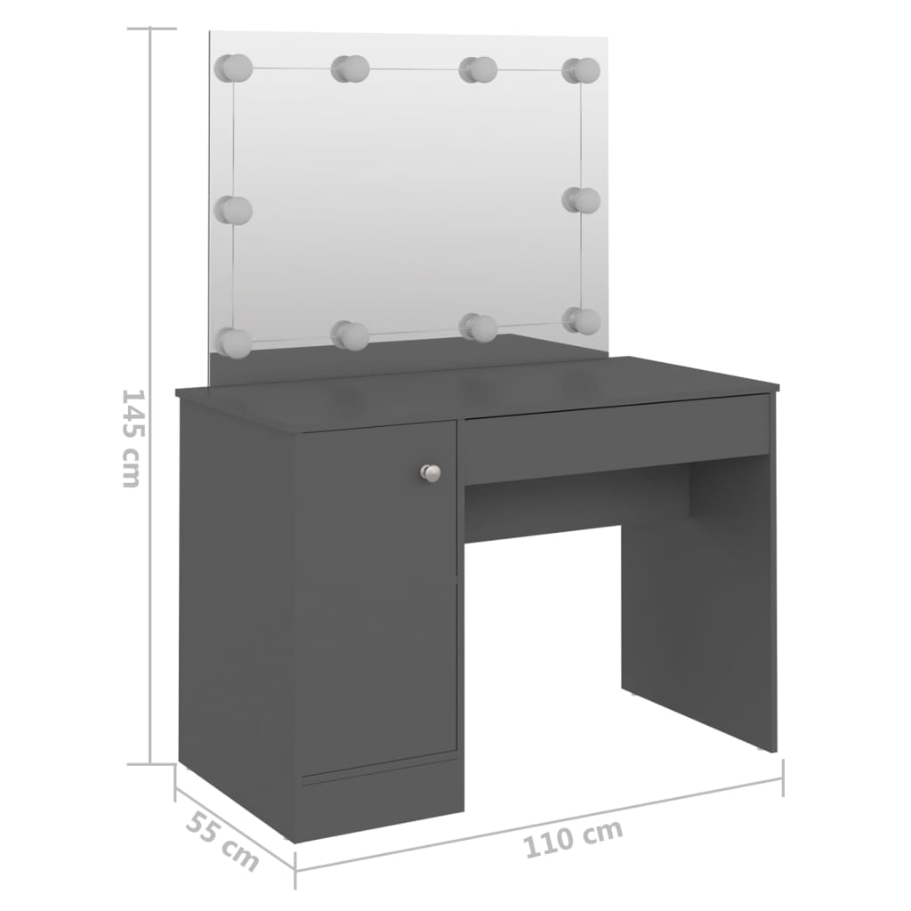 Kaptafel met LED-verlichting 110x55x145 cm MDF