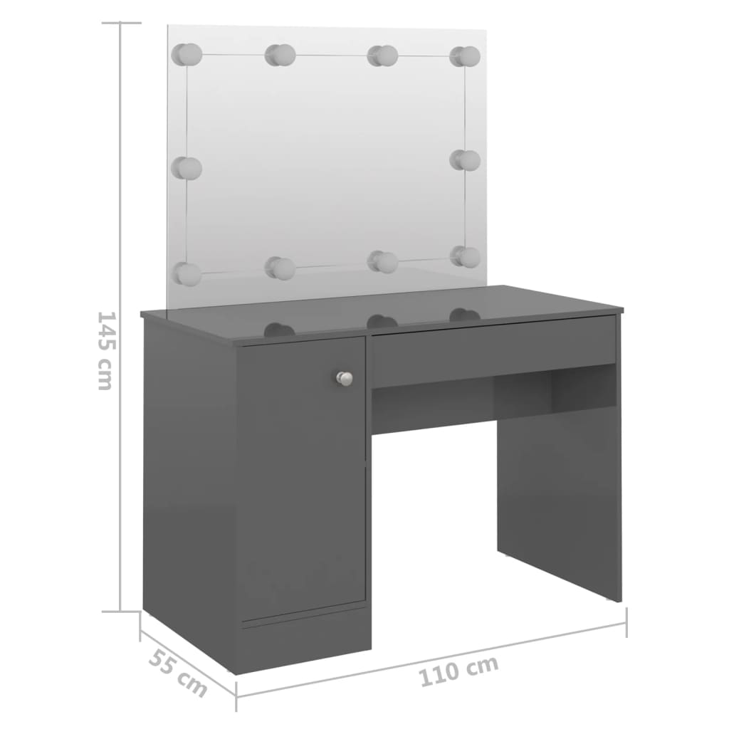 Kaptafel met LED-verlichting 110x55x145 cm MDF