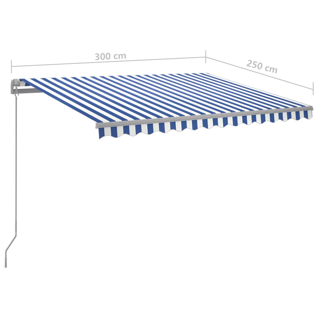 Luifel handmatig uittrekbaar met LED 300x250 cm