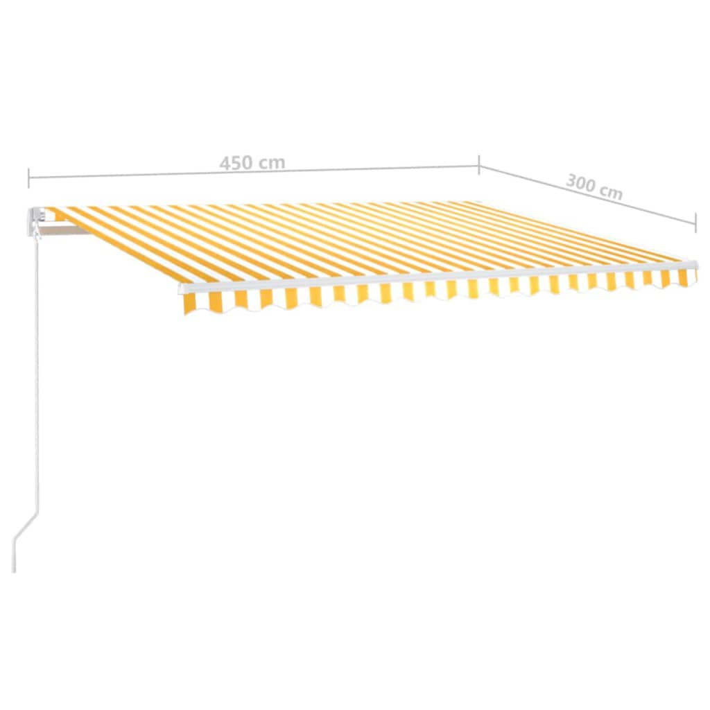 Luifel automatisch met LED windsensor 450x300 cm oranje bruin