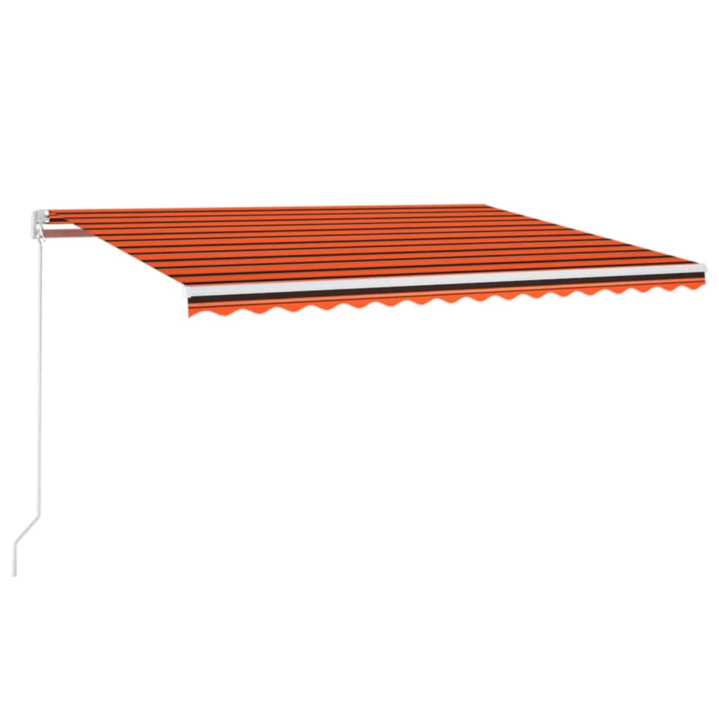 Luifel automatisch met LED windsensor 450x300 cm oranje bruin