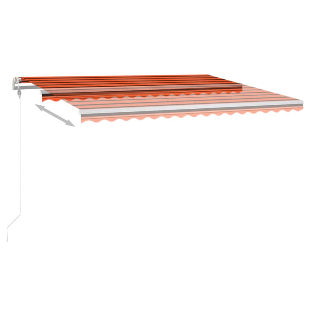 Luifel automatisch met LED windsensor 450x300 cm oranje bruin