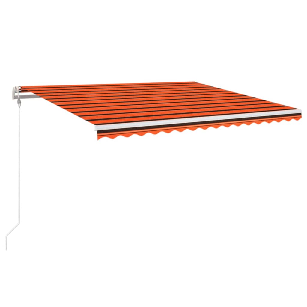 Luifel automatisch met LED windsensor 450x300 cm oranje bruin