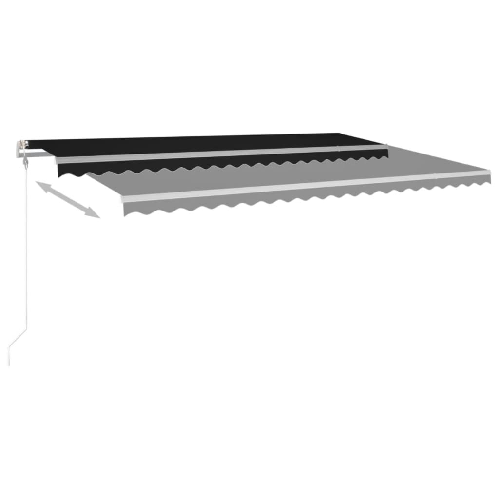 Luifel automatisch met LED windsensor 450x300 cm oranje bruin