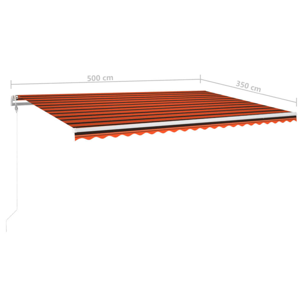 Luifel automatisch met LED windsensor 450x300 cm oranje bruin