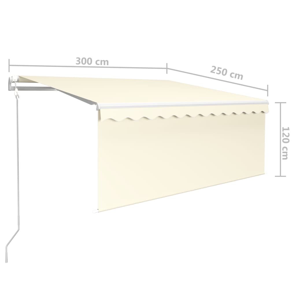 Luifel automatisch rolgordijn LED windsensor 4x3 m