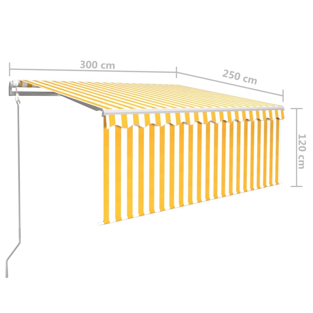 Luifel automatisch rolgordijn LED windsensor 4x3 m