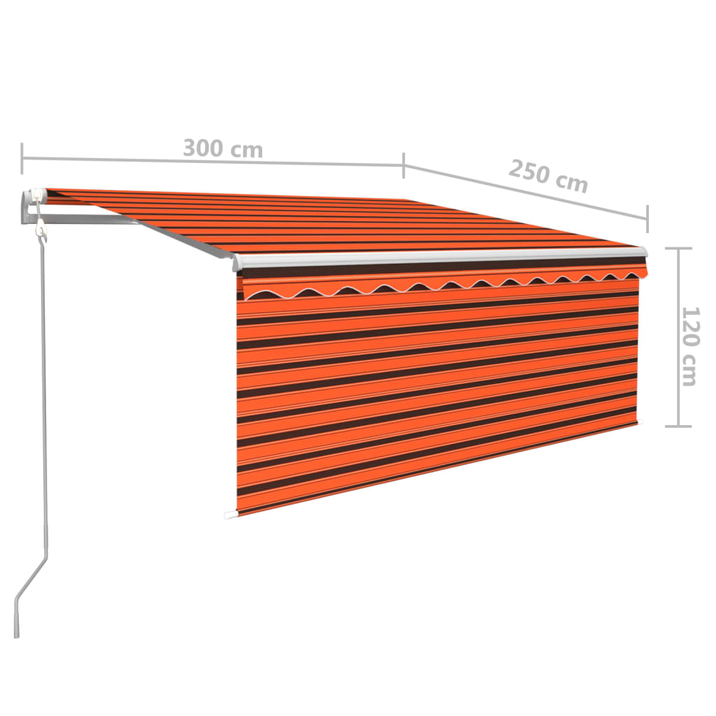 Luifel automatisch rolgordijn LED windsensor 4x3 m