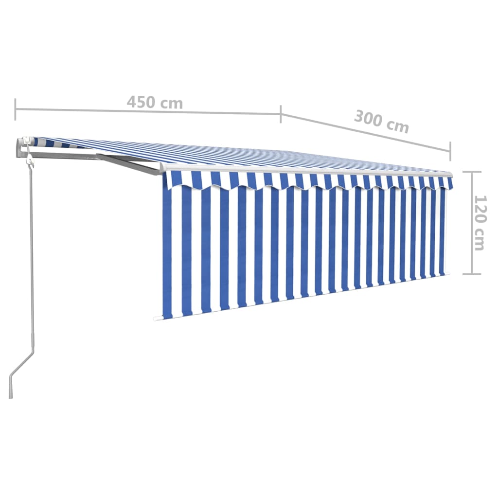 Luifel automatisch rolgordijn LED windsensor 3,5x2,5 m