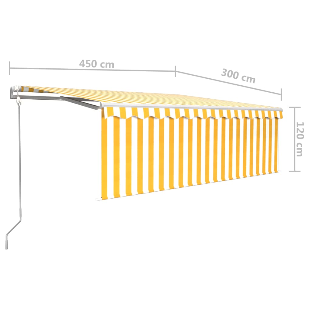 Luifel automatisch met gordijn LED windsensor 3x2,5 m