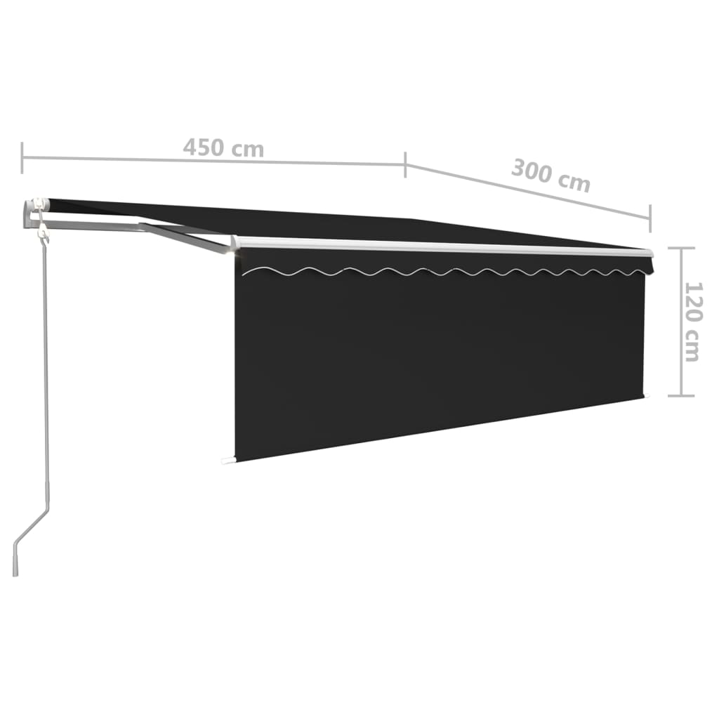 Luifel automatisch rolgordijn LED windsensor 4x3 m